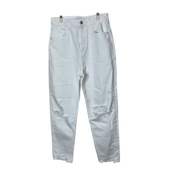 Zara White Mom‎ Jeans High-Waisted Size 6 - Picture 1 of 8